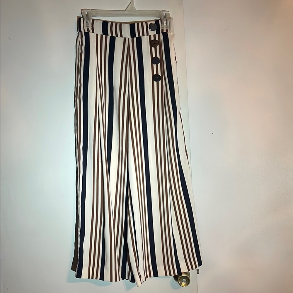 Striped Wide-Leg Pants